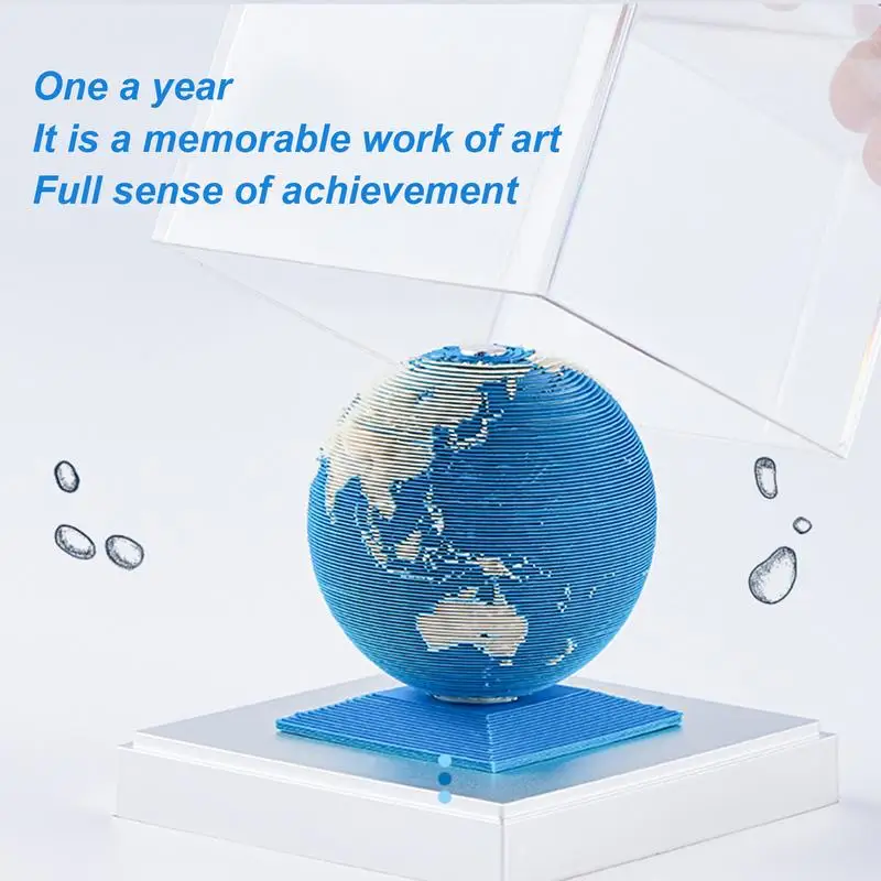 تقويم الأرض 2024 2024 الإبداعية شكل الأرض ساعة التقويم النحت ورقة الأرض نموذج مزق بعيدا ورقة نحت لزجة