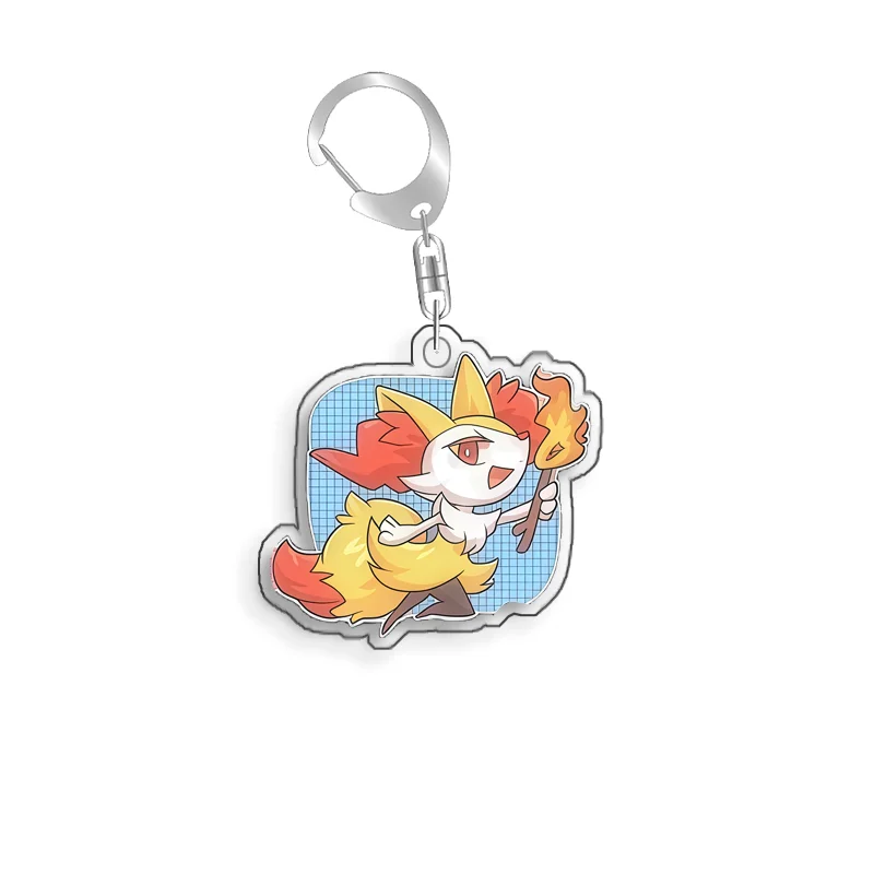 For Pokemon Elf Qikchu Slurpuff Sylveon Dedenne Acrylic Selfmade Original Cute Cartoon Anime Keychain Pendant Toy Gift 5cm