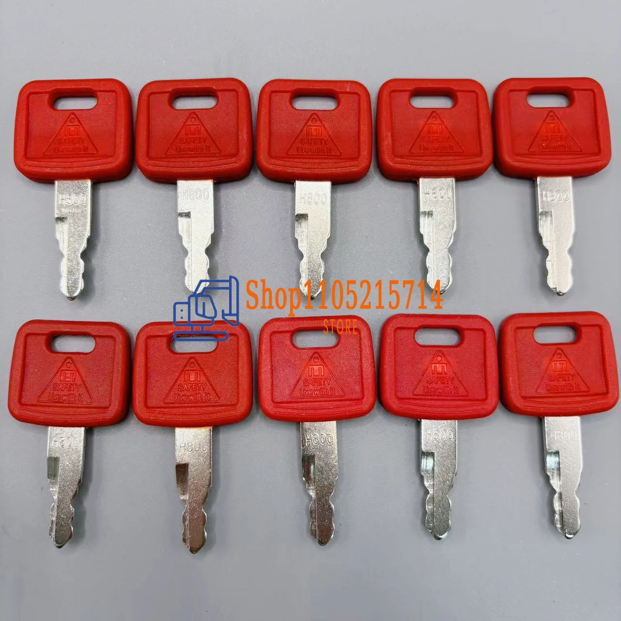 10PCS H800 with Logo  AT194969 AT147803 Ignition Keys for New Holland Excavator