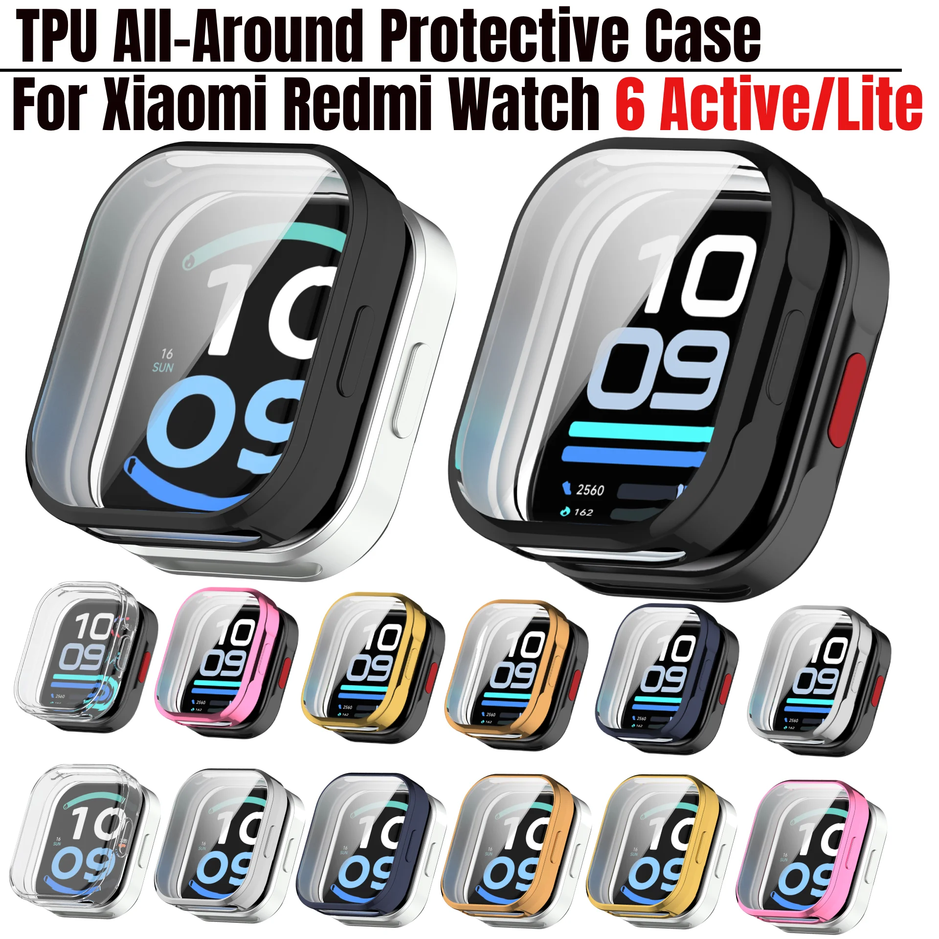 TPU Case For Xiaomi Redmi Watch 6 Active/Lite Soft Screen Protector Shell Bumper Protective Cover For Redmi Watch 6 Accessories