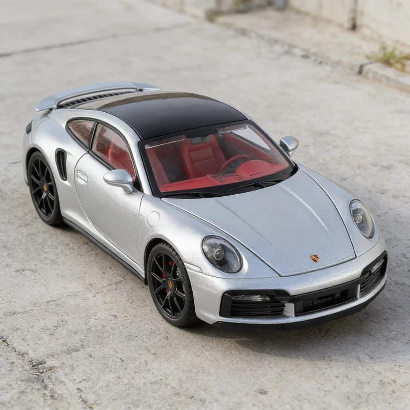 

1:24 Porsche 911 992 Turbo S Alloy Sports Car Model Diecast Metal Racing Vehicles Car Model Simulation Sound Light Kids Toy Gift