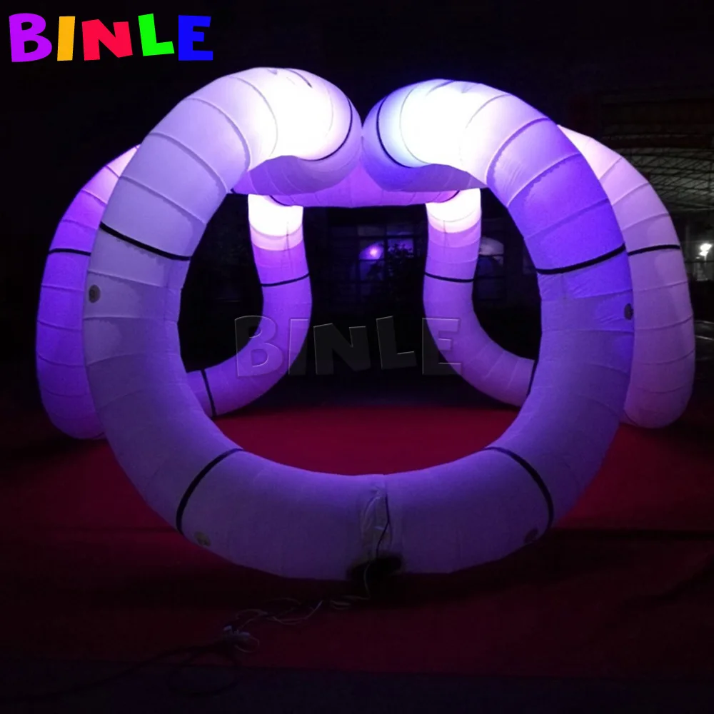 Wonderful 6m tangle inflatable booth tent tube cylinder led decoration inflatable kiosk for trade show advertising display