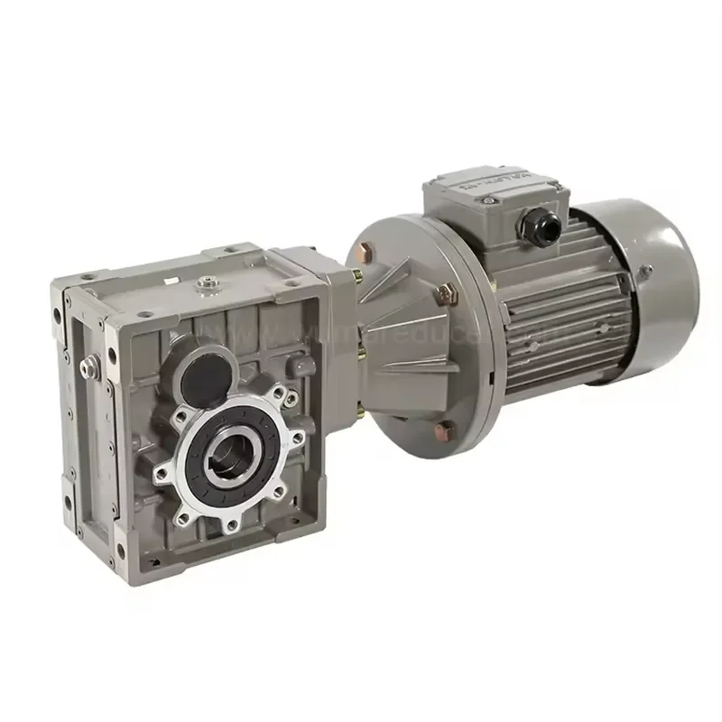 Wuma Worm Reducer 1 Flange Mounted Worm Gearbox with 20:1 Ratio Hollow Shaft for Machinery & Equipment 3-Year Warranty