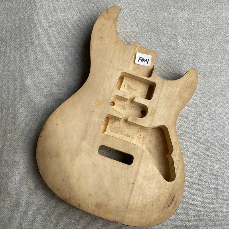 FB011Solid Bassswood  Unfinished ST Electric Guitar Body HSH Pickups  No Paint Surface Dirty Replace DIY Parts