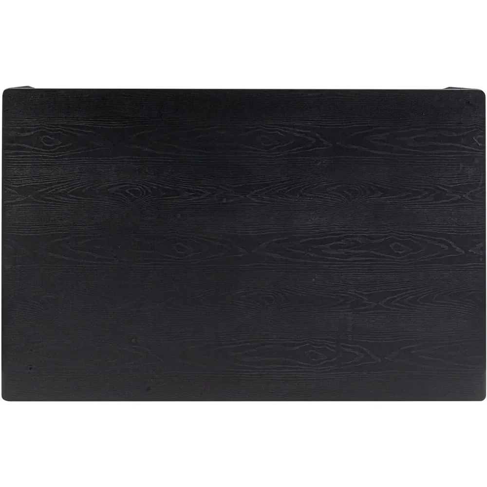 Mingle 55 Polegadas Design Moderno, Mesa de Jantar Retangular para Sala de Jantar, Móveis de Sala de Estar, Montagem Sem esforço, Preto Queimado