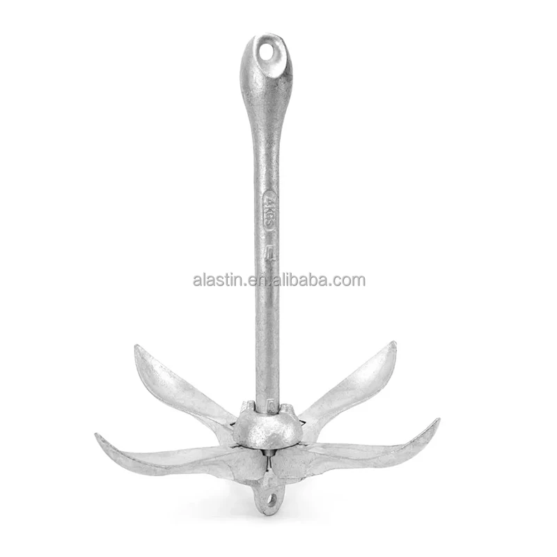 

STLF Hot Sale River Boat Hot Dip Galvanized Grapnel Anchor a Type Folding Anchor