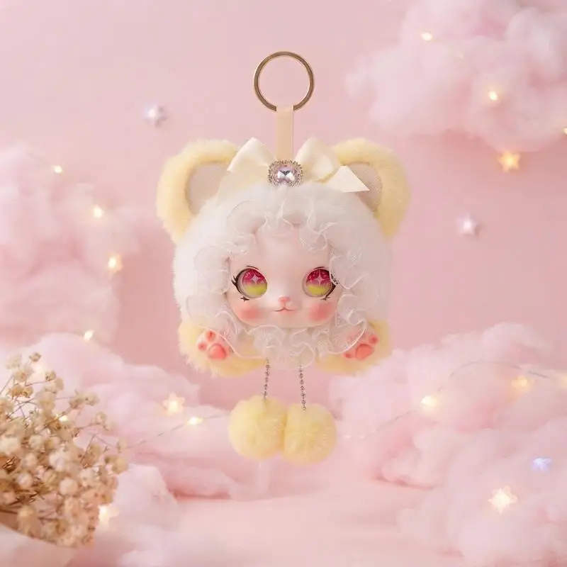Cute Rabbit Ear Plush Doll Keychain Soft Vinyl Face Plush Pendant Kawaii Bag Charm Lolita Style Key Ring Backpack Hanging Ornam