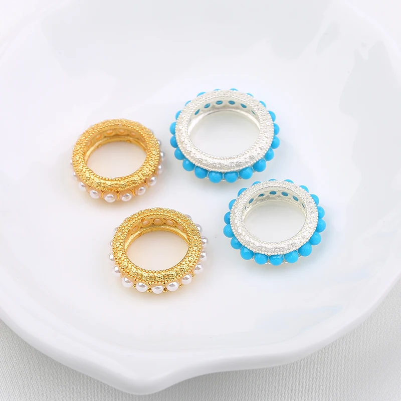 Imitation Pearl Turquoise Running Ring Accessories diy Accessories