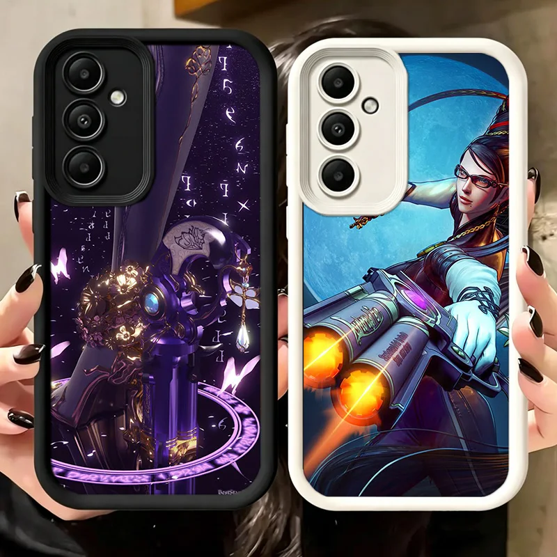 Funda de teléfono Bayonetta para Samsung A17 A57 A56 A55 A27 A16 A26 A36 A15 A25 A35 A05S A06 A07 Galaxy M15 M16 M23 M34 M36 M54 Note 20