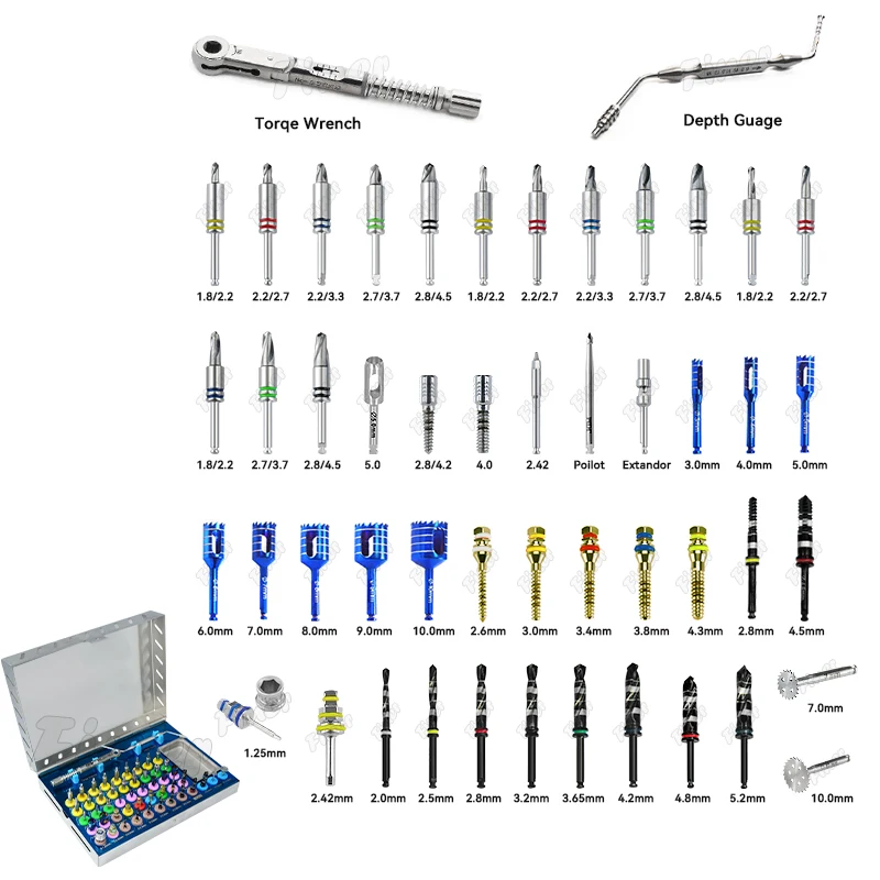 Dental Implant Drills Trephine Burs Tissue Punch Osseodensification Burs Dental Expander Pilot Cornical Drills Stoppers - Image 3