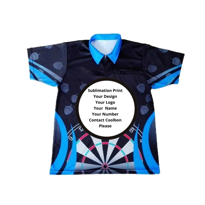 

Custom Teamwear Polyester Darts Shirts Dye Sublimation Zipper Design Dart Polo Shirts