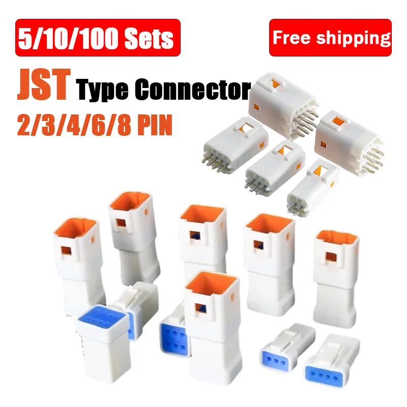 JST JWPF Type  Automotive Connectors JST02R-JWPF-VSLE 2/3/4/6/8 Pin Waterproof Connectors Butt Plugs JST-02T 02R 06T 08T B04B