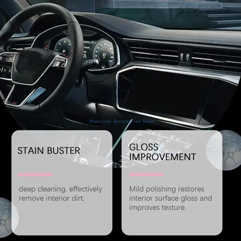 U75E يقوم بترقية بخاخات التفاصيل الداخلية للسيارة، تركيبة سريعة الجفاف، تنظف الظروف وتلمع الأسطح المطاطية والجلدية للسيارة #3
