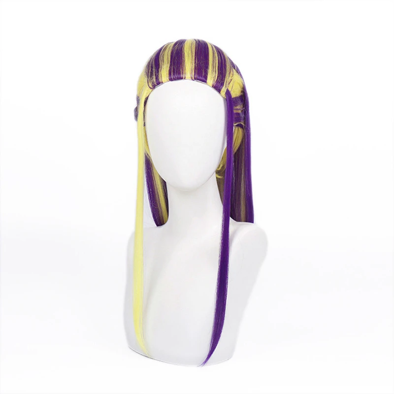 Cos Gift Anime Tokyo Revengers Wig Wakasa Imaushi Yellow Purple Mixed Hair Cosplay Wig Role Play Halloween Hair Synthetic 70cm