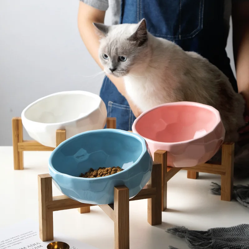 

Cat Bowl Dog Bowl Anti-dumping Neck Guard Cat Water Bowl Pet Feeding Cup Pet Feeding Bowls Pet Feeder Oblique Mouth Cat Bowl