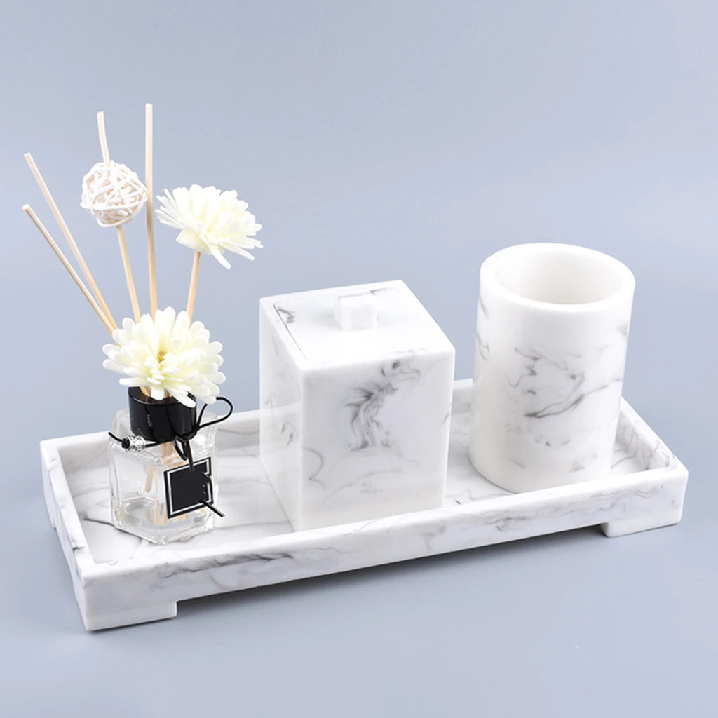 Nordic Vanity Tray Resin Storage Tray for Dresser Countertop Ornament Decoration