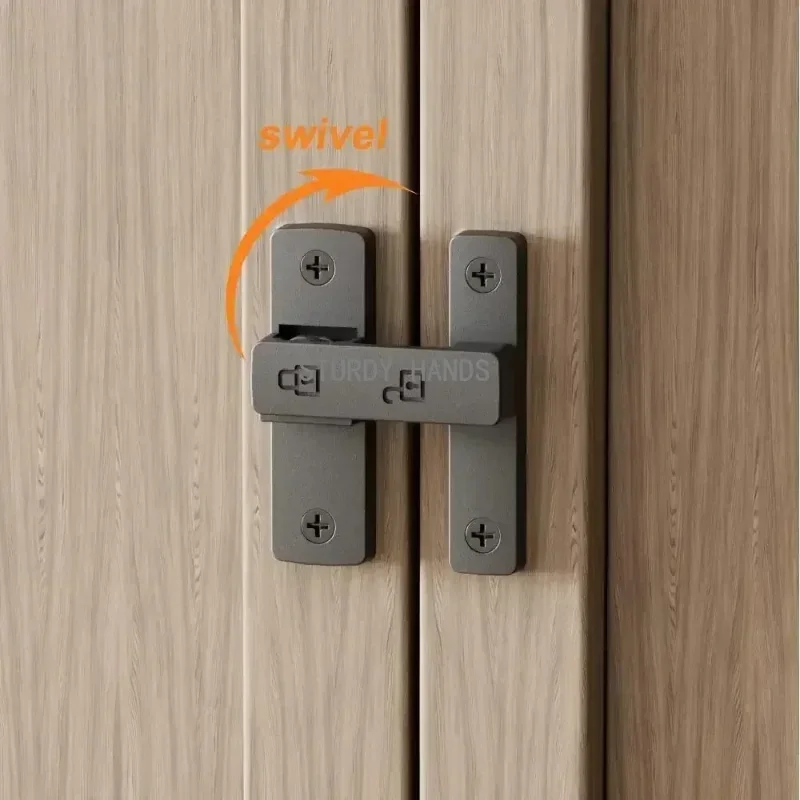 1 مجموعة لكمة خالية 90 درجة مزلاج الباب مشبك 180 °   مكافحة سرقة مزلاج الباب مستودع الحظيرة غرفة الحمام قفل مشبك قفل الباب المنزلق