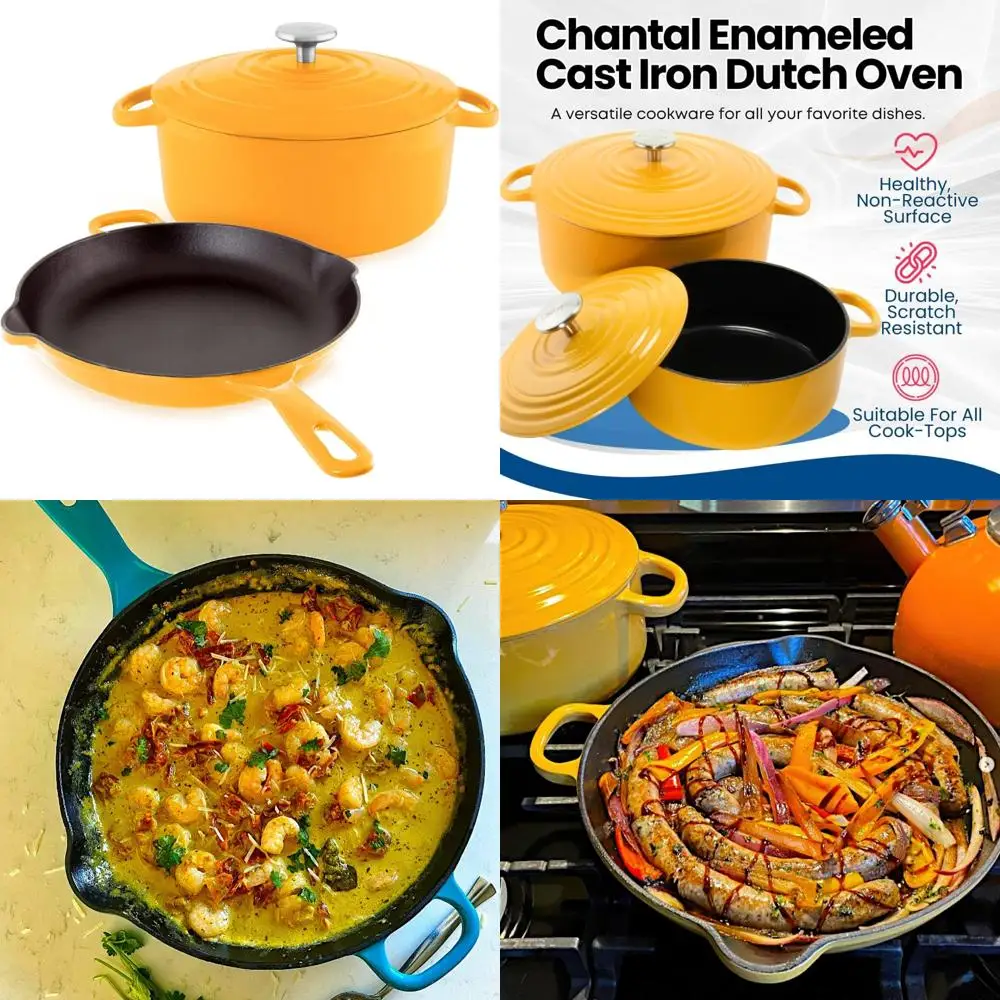 

3-Piece Marigold Enameled Cast Iron Cookware Set by Chantal