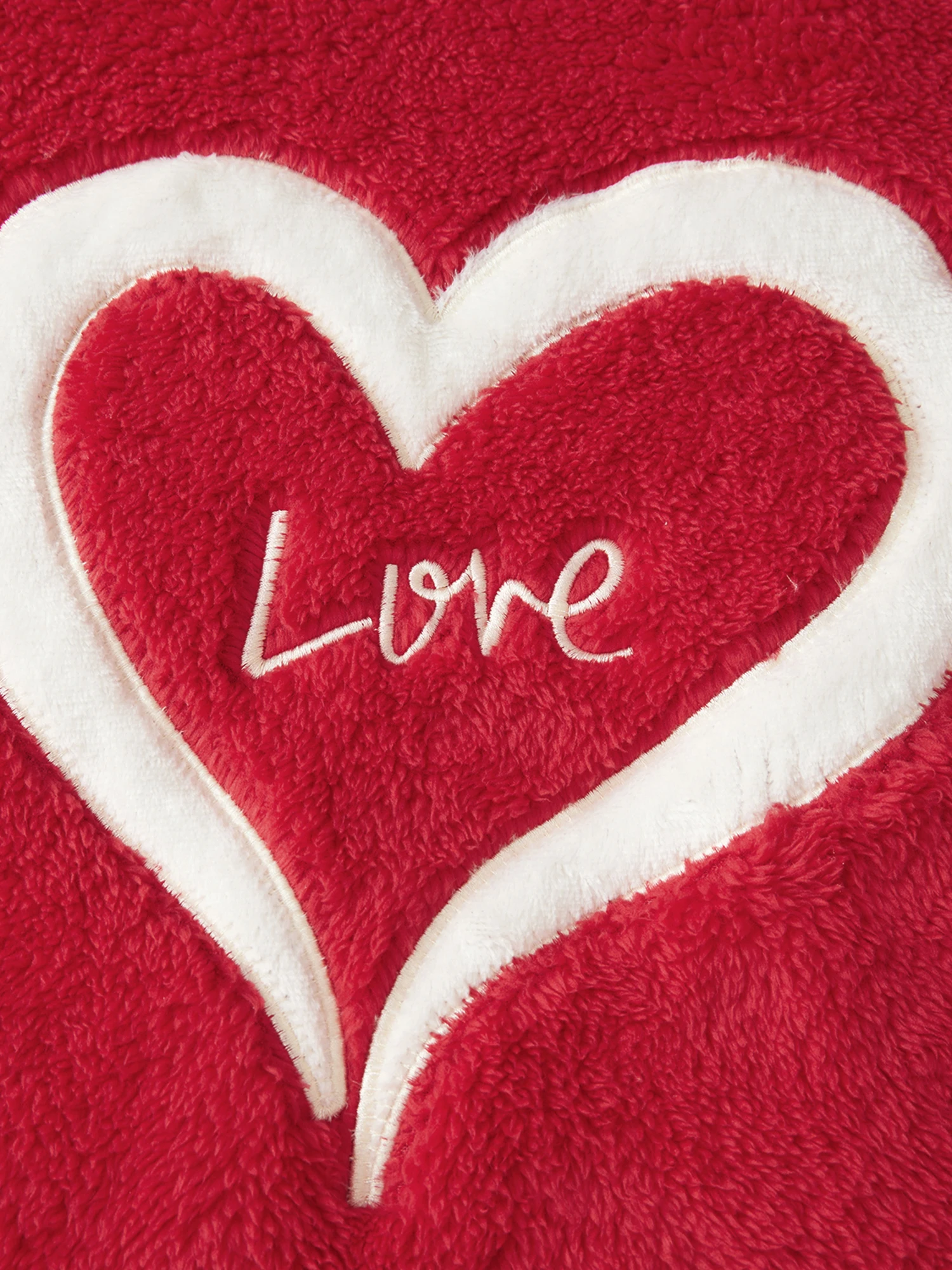 طقم بيجامة نسائي مريح من الصوف مع طباعة قلب ورقبة دائرية وأكمام طويلة فستان نوم لملابس نوم شتوية مريحة #2