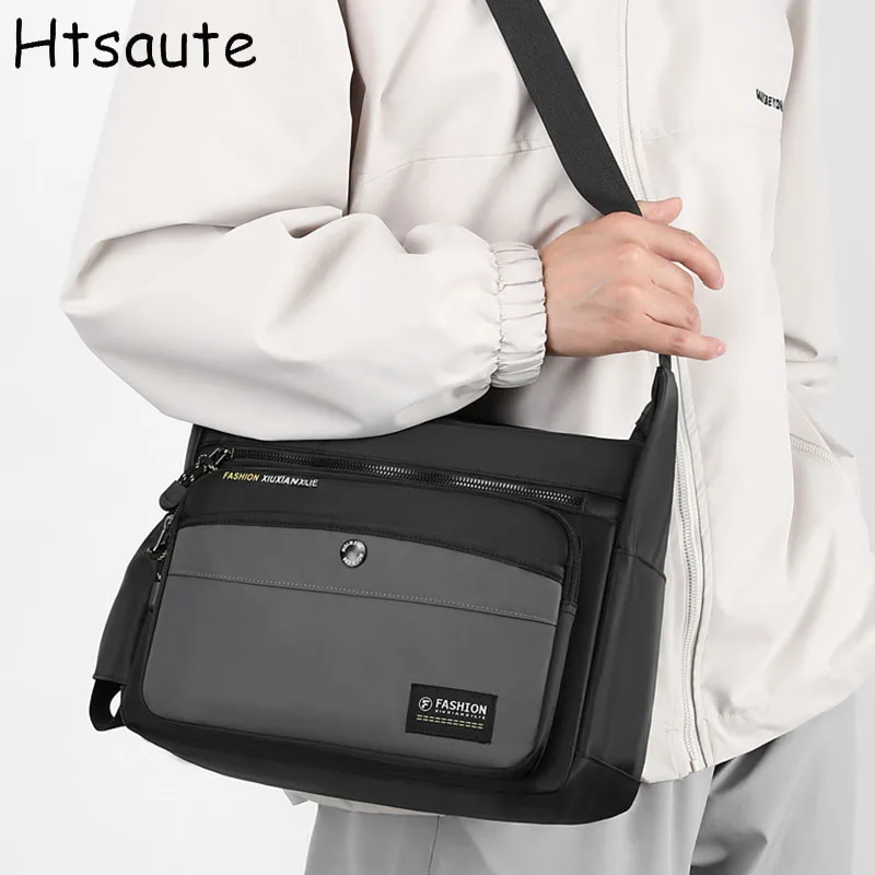 

Messenger Sling Bags for Men Casual Oxford Zipper Crossbody Bag Pouch Simple Casual Handbag Phone Bag Male Side Shoulder Bags