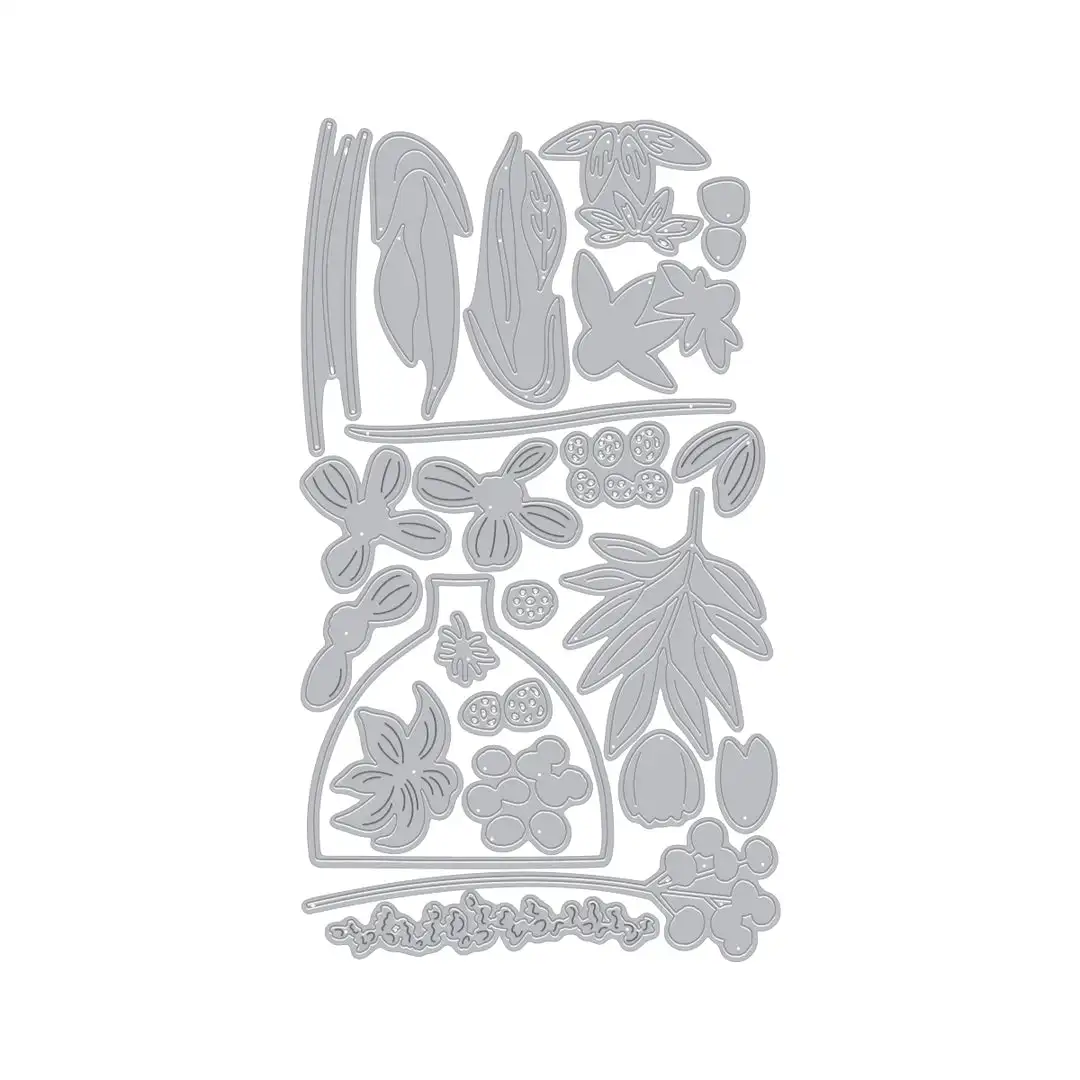

Fresh Flowers Vase Metal Cutting Dies Clear Stamps for DIY Greeting Card Making Scrapbooking Craft Decoration April 2026 New