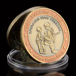 United States Army Operation Iraqi Freedom Heartwarming Moment Collectible Copper Plated Souvenir Coin Commemorative Coin