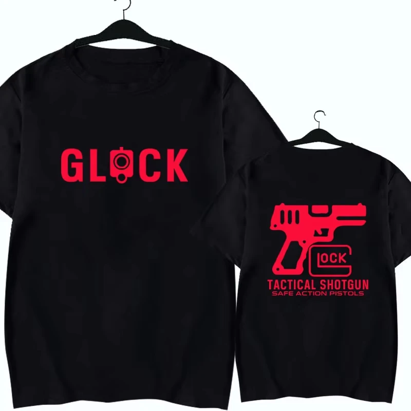 

Men's Graphic Glock T-Shirt Pure Cotton Sweat Wicking Breathable High Quality Casual Tee for Tactical Shotgun Fans Streetwear