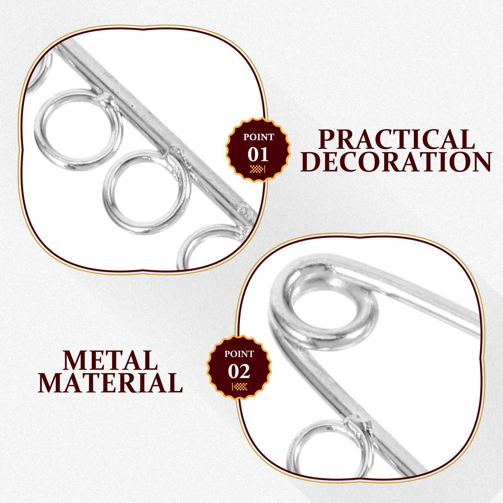 

10 Pcs Brooch Pin Craft Diy Pins Safety to Weave Jewelry Making Brooche Metal