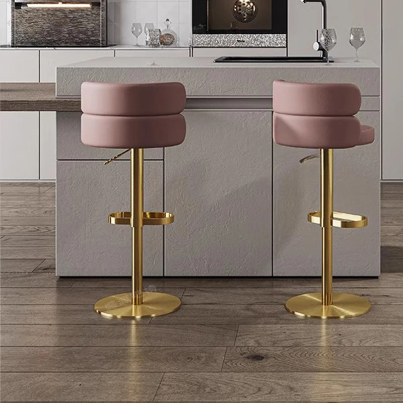 Sillas de Bar modernas Para mujer, taburetes altos de Metal Para dormitorio, sala de estar, color blanco, accesorios Para el hogar