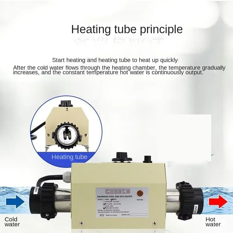 220V 3KW Constant Temperature Electric Heater Unit Adjustable Thermostat Device For Spa Hot Tub Swimming Pool Bath Water Heating