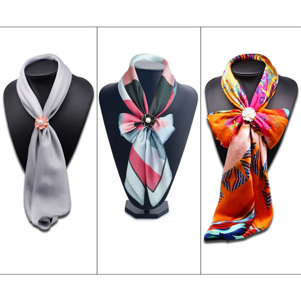 

3Pcs Fashion Brooch Pin Alloy Metal Pearl Scarf Shawl Buckle for Coat Evening Dress Female Brooch