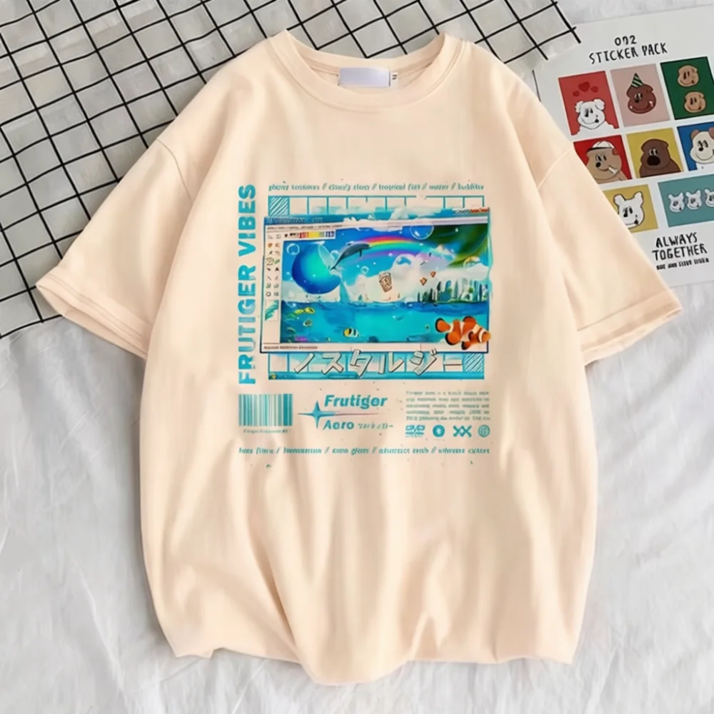 Retro American Style Graphic T Shirt Cotton Loose Unisex Oil Painting Print Casual Summer Short Sleeve Tops