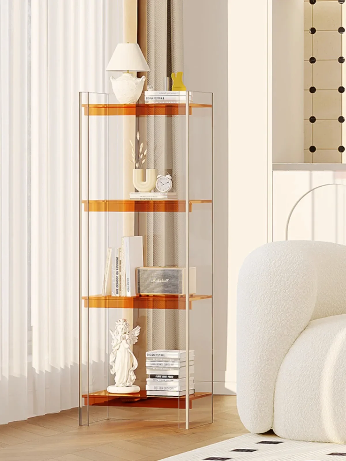 Display stand Living room Bathroom Storage Shelf Designer Multi-layer Floor Bookshelf Figure Display Cabinet