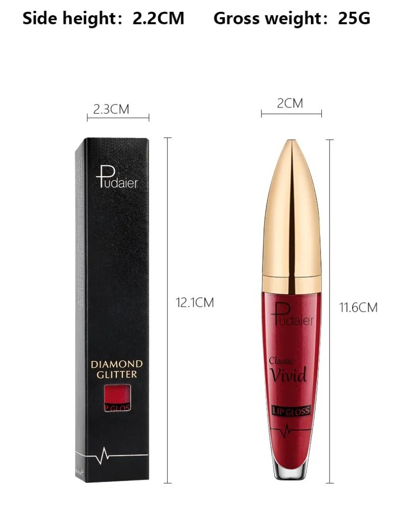 푸다이어 립스틱 글리터 립 글로스 다이아몬드 쉬머 안료 메탈릭 글로시 립 글로스 매트 투 스파클링 립 틴트 리퀴드 립스틱