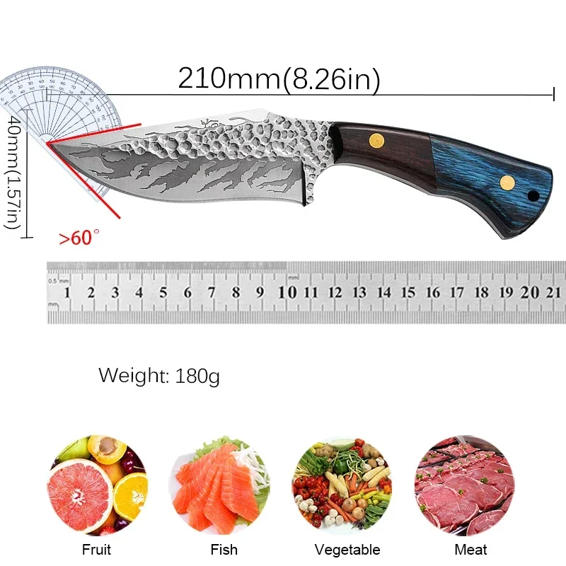 Forged Boning Knife Stainless Steel Multi-purpose Knife Kitchen Boning Knife Carving Knife Cutting Barbecue Meat Kitchen Knife