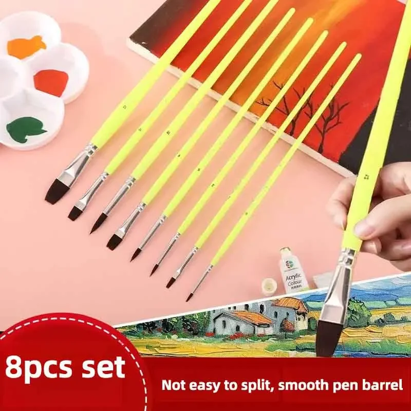 8 pcs multi-specification oil paint brush set art special watercolor student adult acrylic paint professional gouache art brush