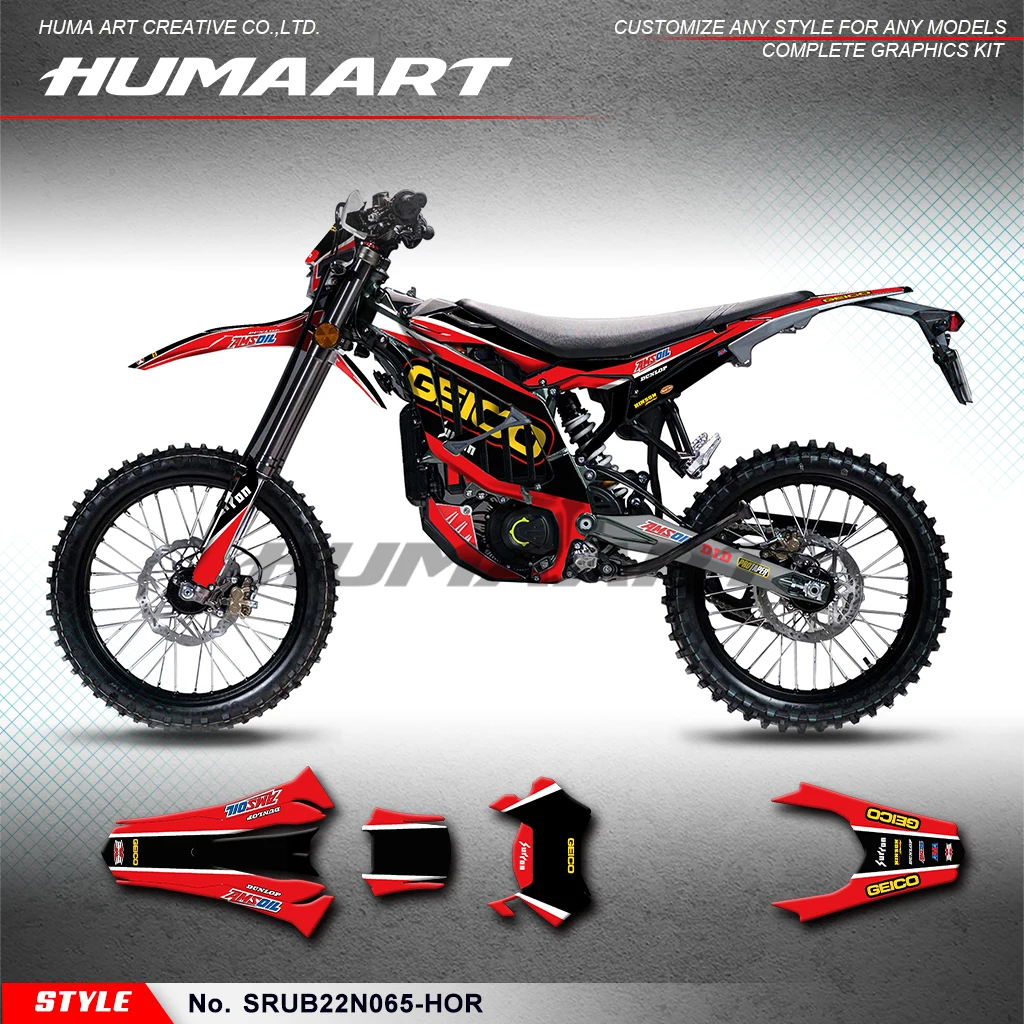 HUMAART-UV Adesivo Laminado Resistente, Racing Graphics, Surron Ultra Bee, Sur-Ron, Dirt Bike Elétrica, SRUB22N065-HOR