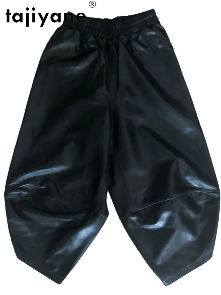 Tajiyane 100% หนังSheepskinกางเกงหญิงเกาหลีแฟชั่นHaremกางเกงเสื้อผ้าเสื้อผ้าผู้หญิง 2021 Pantalons Capris Pph4560