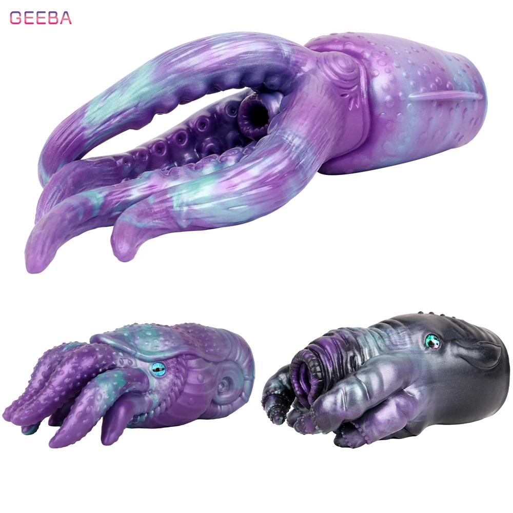 GEEBA Lifelike Men's Masturbator Silicone Fantasy Animal Male Masturbation Cup Pocket Pussy Stroker Single Hole Sex Toy Onahole