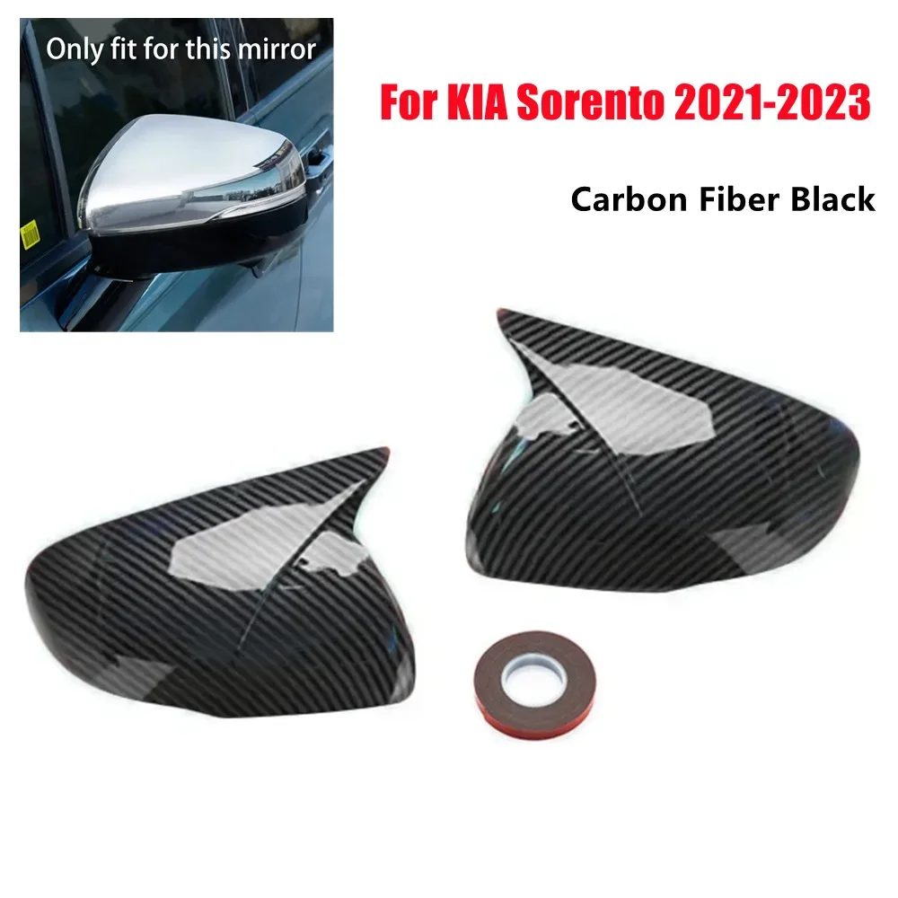 

Для Kia Sorento 2021 2022 2023, крышка бокового зеркала заднего вида из АБС-пластика, крышка крыла, внешняя отделка корпуса двери, клейкая наклейка, детали
