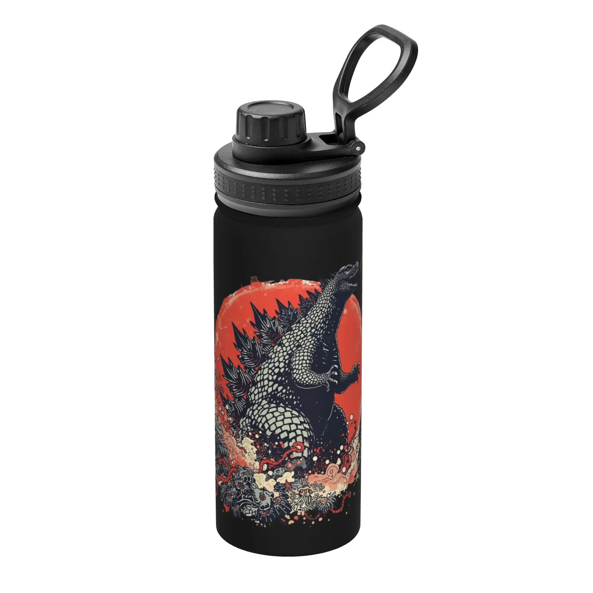 Monster G-Godzillas 18OZ Sports Insulated Kettle  Coffee Cups Vacuum Flask Outdoor Mugs Spill Proof