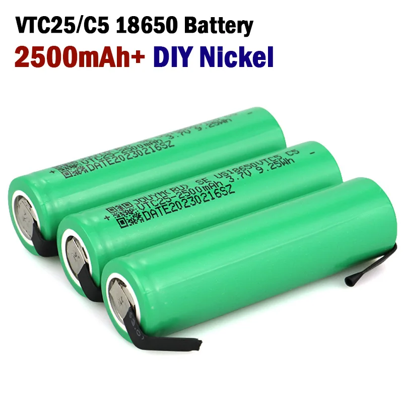 3.7V 2500mAh 18650 Rechargeable Lithium Battery High Discharge 30A Power Cell