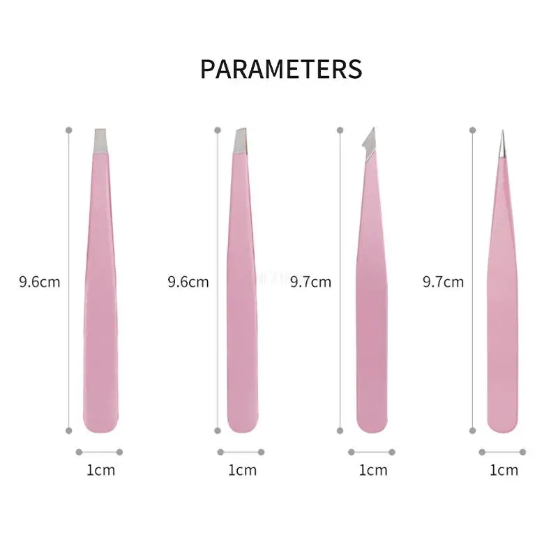 Pinzetten-Set, 4-teilig, Edelstahl-Pinzette, Präzisions-Pincette, Wimpernverlängerung, Augenbrauen, Gesicht, Mitesser, Augenbrauen, Trimmen, Zuhause