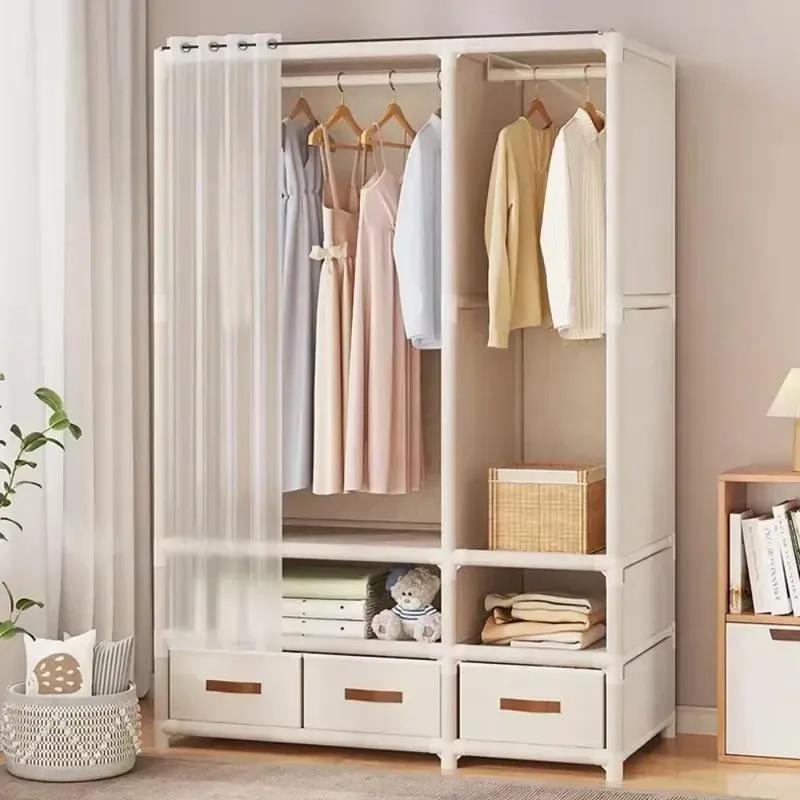 Wardrobe for HomeUse Bedroom Simple and LargeCapacityFabric Cabinet Sturdy and DurableDust-proof Storage Wardrobe Organizer