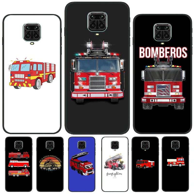 Fire Fighters Truck Case For Xiaomi Redmi Note 12 Pro 8 9 10 11 Pro Note 12S 11S 10S 9S 9C 10A 10C 12C Cover