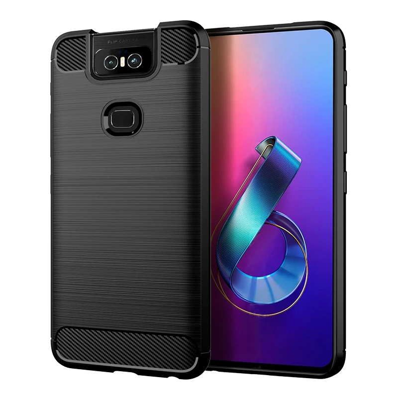 For Asus Zenfone 6 Case Shockproof Back Cover For zenfone 6z Soft Phone Cases for ASUS zs630kl Carbon Fiber Case Coque Fundas