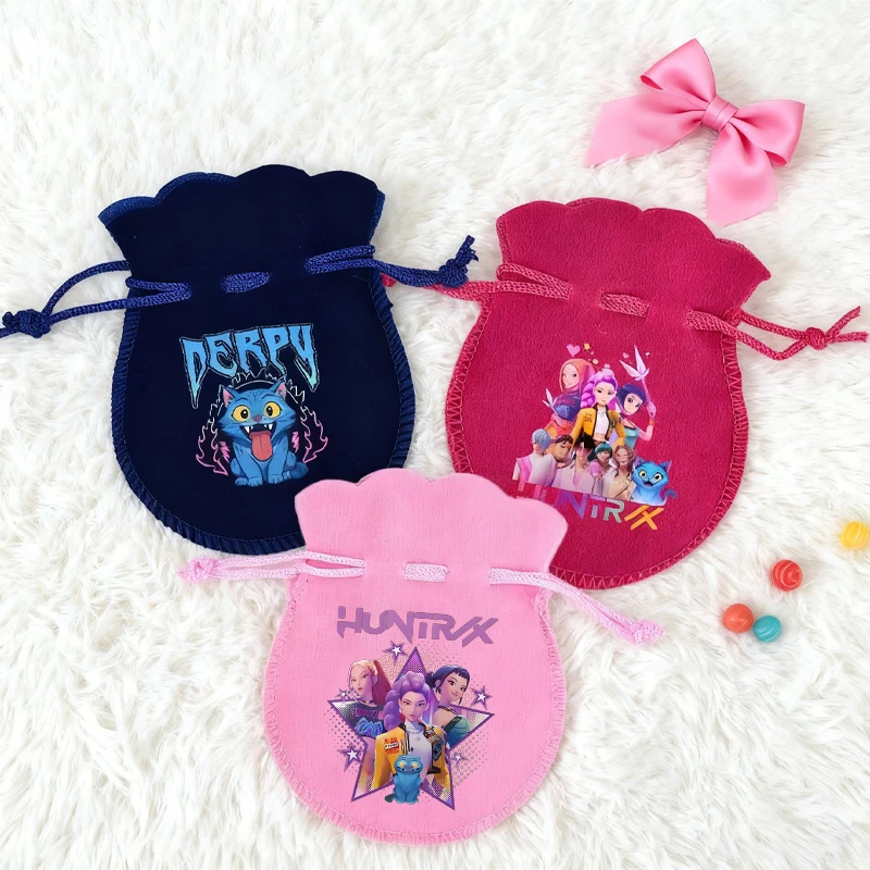 

Kpop Demon Hunters Mini Drawstring Pocket Candy Pouch Gift Package Jewelry Cosmetic Portable Storage Cloth Bag Small Coin Purse