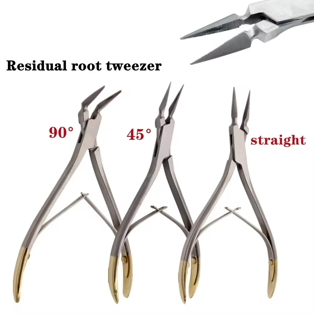 3Pcs Dental Residual Root Tweezers Forceps Tooth Extractor Plier Fragment Minimally Invasive Cutter Stainless