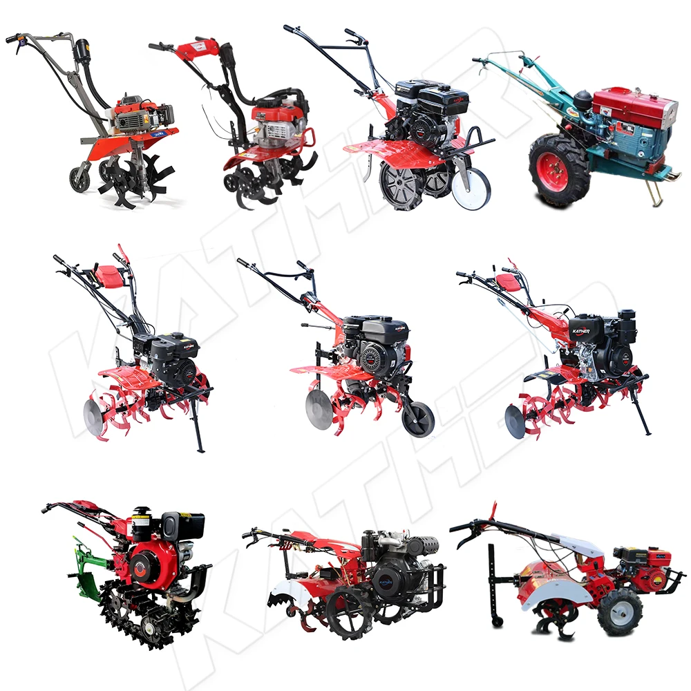 China Factory Farm Tool Mini Land Cultivation Machine  Power Tiller Rotary Cultivator Hand Walking Tractor for Agricultural