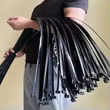 Close up nylon tie self-locking mechanism and durability